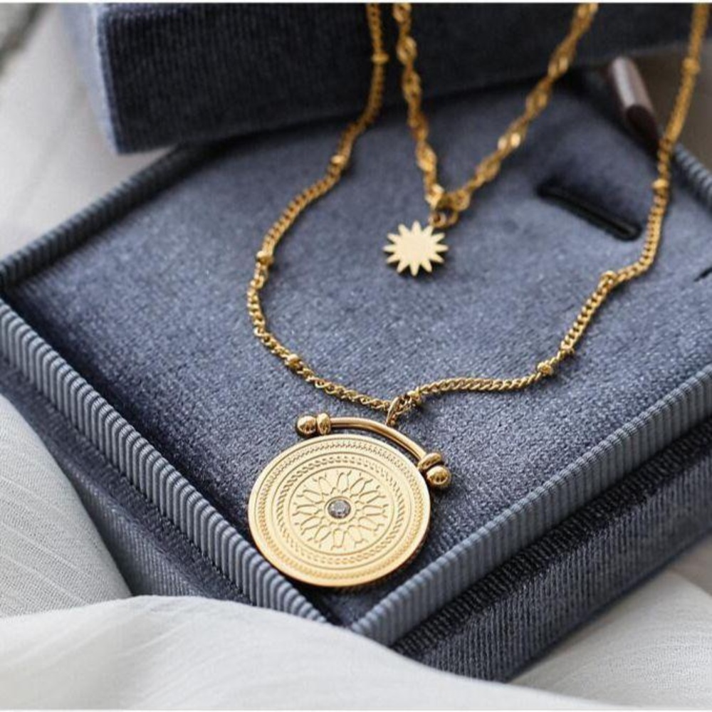 Stella Double Layered 18k Gold Necklace